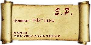 Sommer Pólika névjegykártya